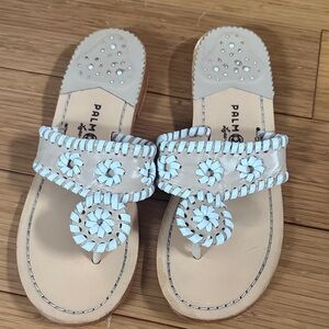 Palm Beach Sandals Cream and White Floral Sandals